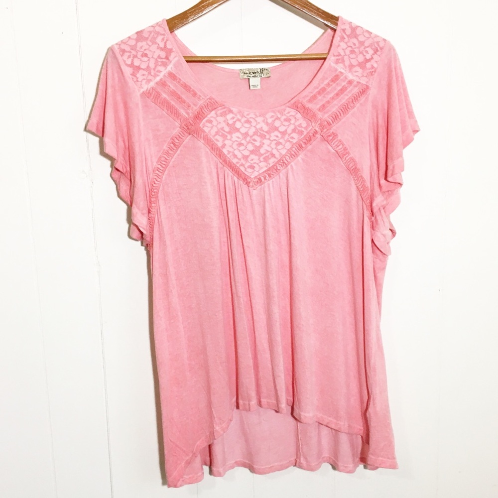 One World Pink Tee With Cute Detailing